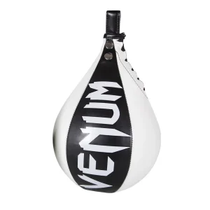 Saco de velocidade de couro Venum Premium Skintex - Preto/Gelo