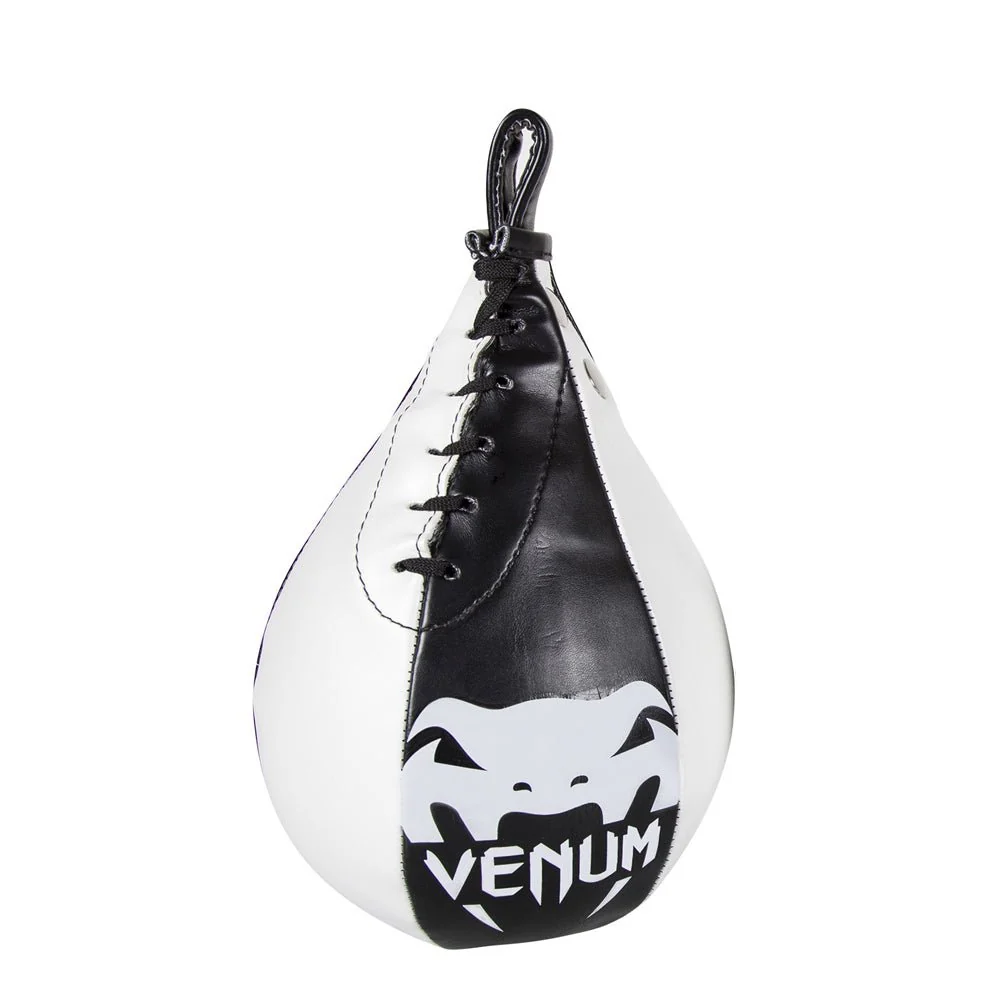 Saco de velocidade de couro Venum Premium Skintex - Preto/Gelo - Image 3