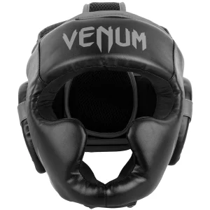 Venum Challenger 2.0 Skintex Couro MMA Treinamento Headgear - Preto/Cinza